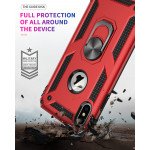 Wholesale iPhone XS Max Tech Armor Ring Grip Case with Metal Plate (Red)